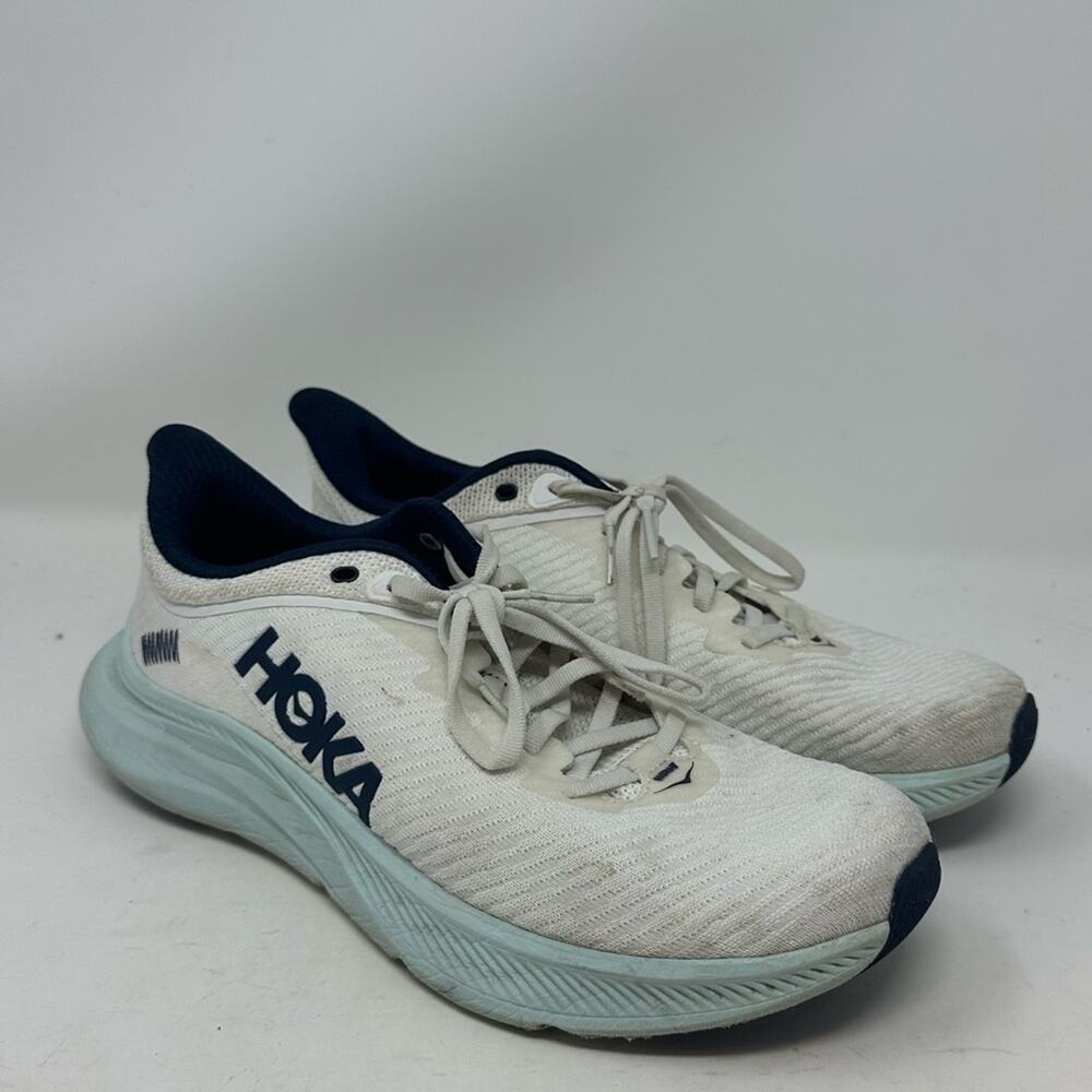 HOKA One One Solimar Running Shoes Womens 10 White Blue Athletic Trainer